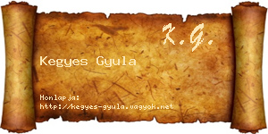 Kegyes Gyula névjegykártya